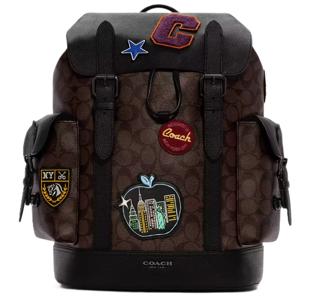 Balo Coach Hudson In Signature Canvas ‘Souvenir Patches’ C6633-QBMAA