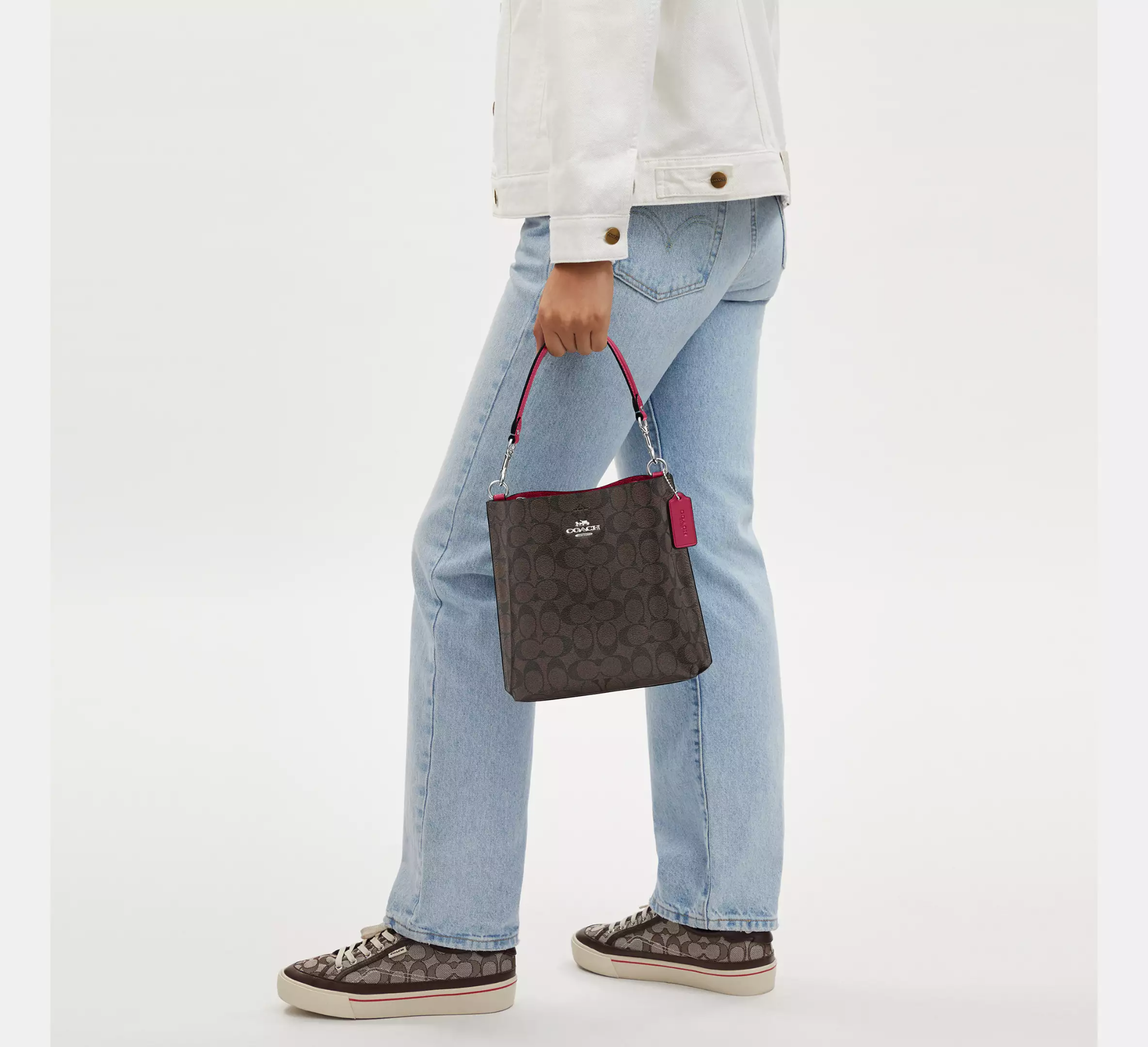 Túi Coach Mollie Bucket Bag 22 Canvas 'Brown' CA582-IMRVQ - Ảnh 3