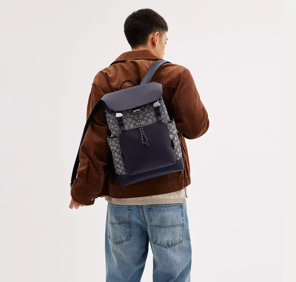Balo Coach League Flap Jacquard ‘Black’ CC071-MI5 - Ảnh 3