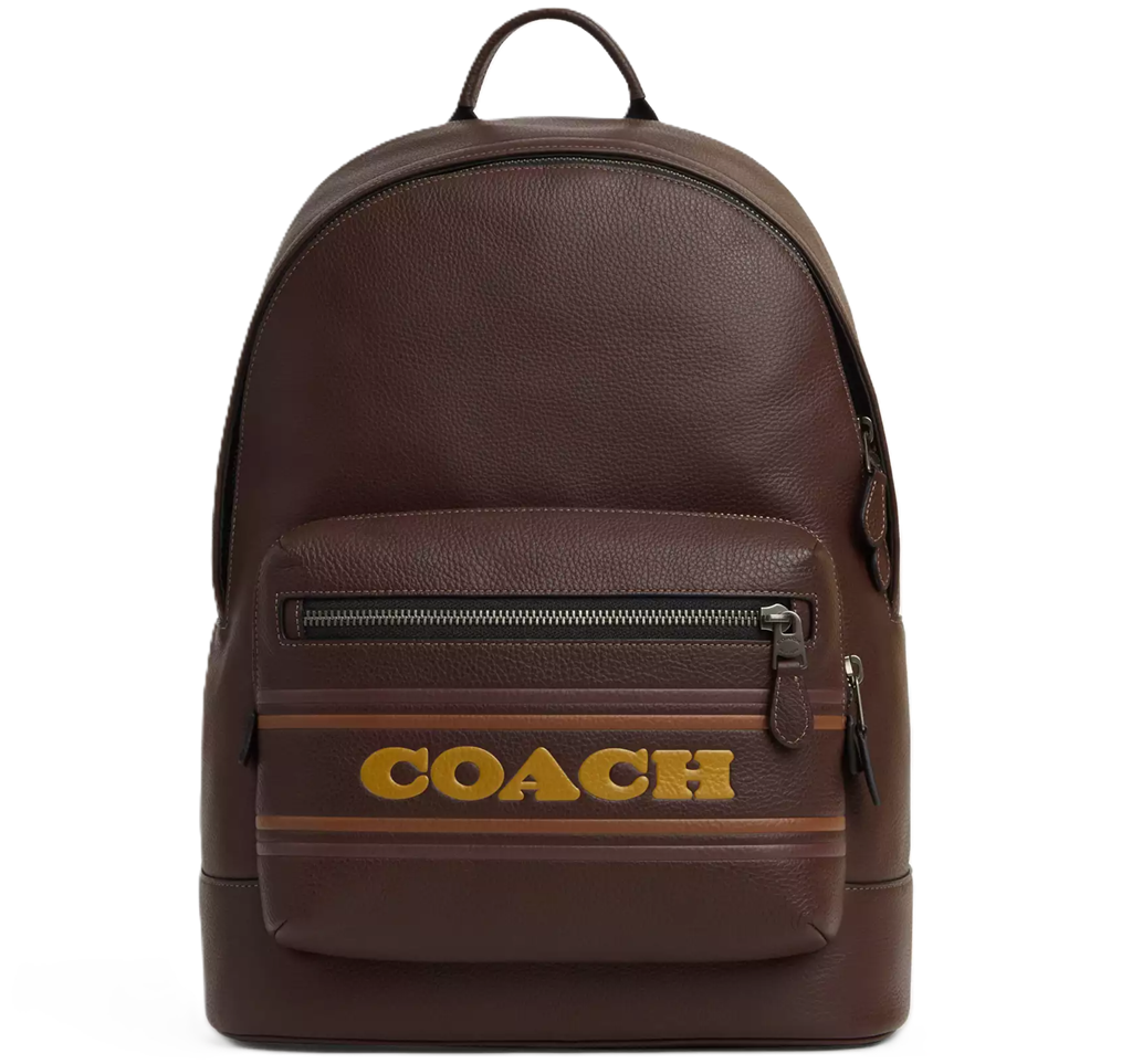 Balo Coach West Backpack With Stripe ‘Gunmetal’ CG995-QBMAA
