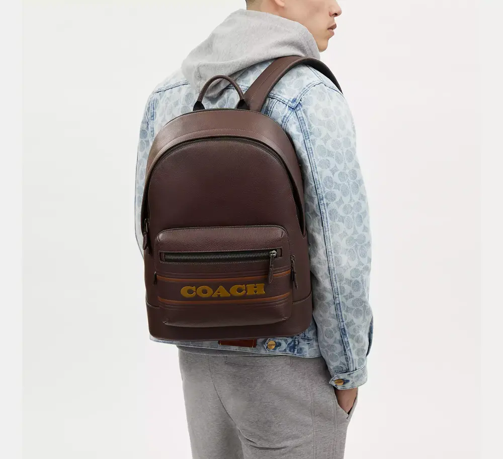 Alternative view of Balo Coach West Backpack With Stripe ‘Gunmetal’ CG995-QBMAA