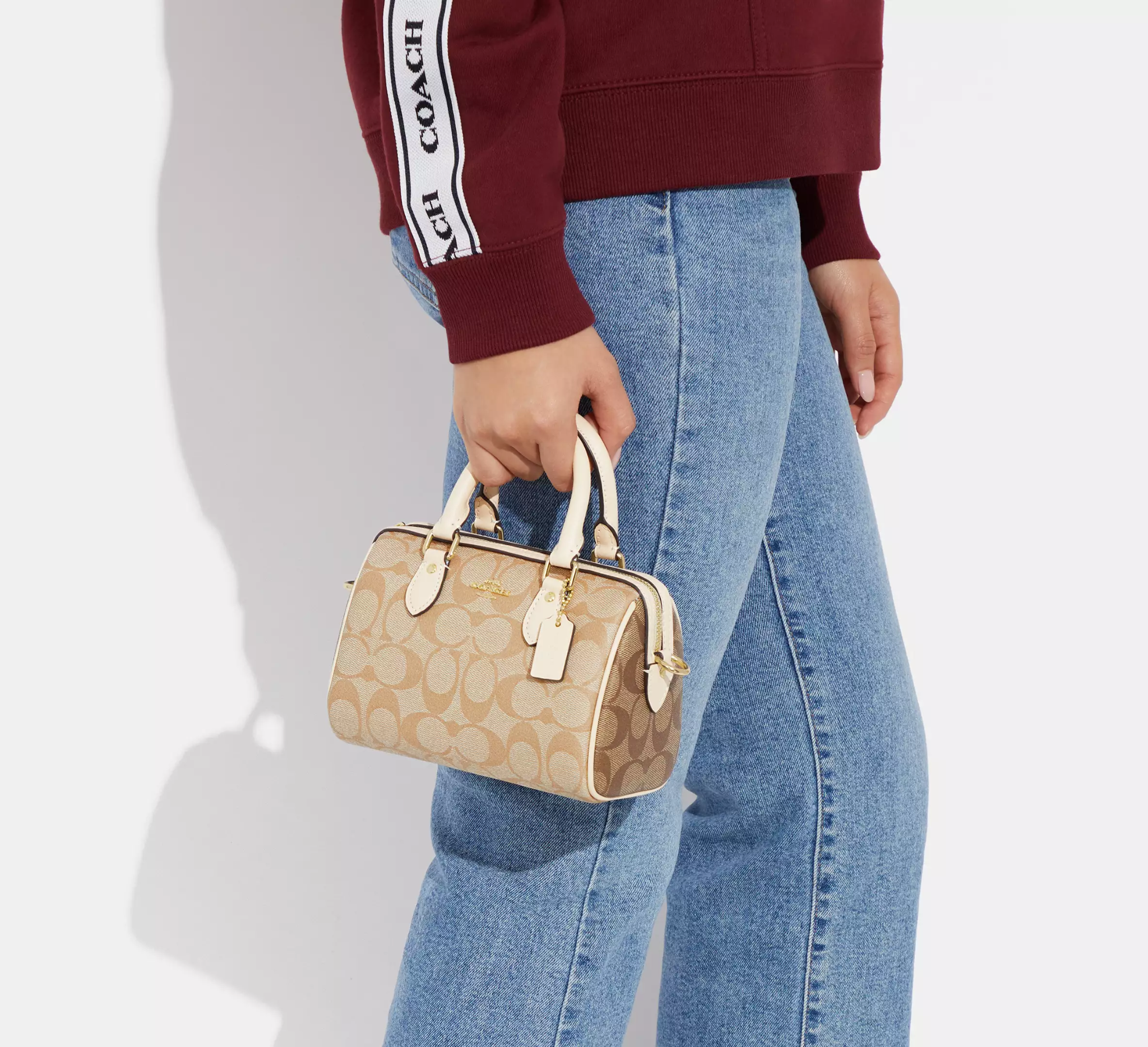 Túi Coach Mini Rowan Satchel Blocked Canvas 'Beige' CH160-IMOT4 - Ảnh 3