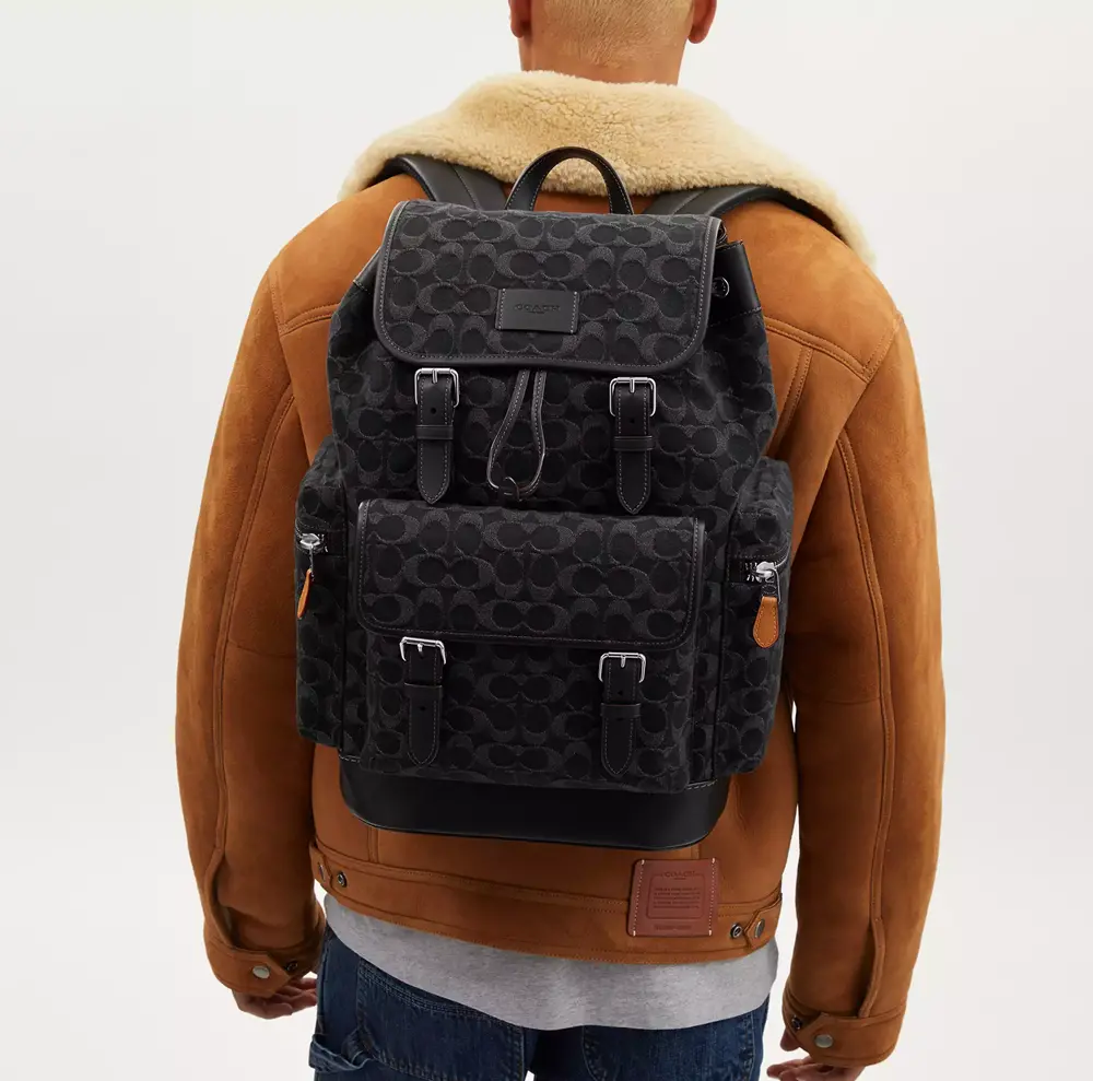 Alternative view of Balo Coach Sprint In Signature Denim ‘Black’ CO933-SVBK