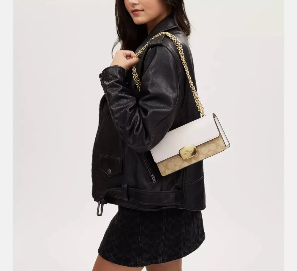 Alternative view of Túi Coach Eliza Flap Crossbody Signature Canvas 'White' CP009-IMDQC