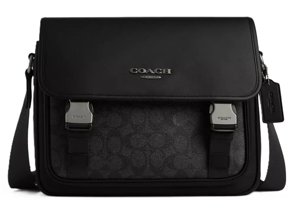 Túi Coach Racer Messenger In Signature ‘Black’ CT716-QBMI5
