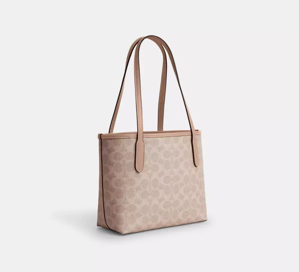 Túi Coach Small City Tote Bag Signature Canvas 'White' CU759-SVPWH - Ảnh 4