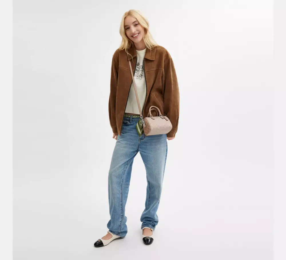 Alternative view of Túi Coach Mini Rowan Blocked Signature Canvas 'Taupe' CW330-SVXCU