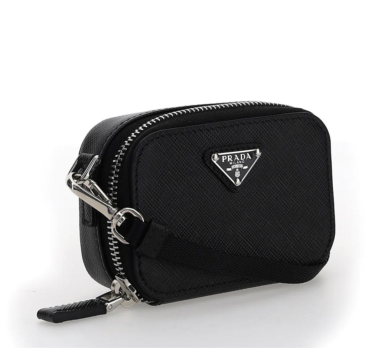 Túi Prada Logo Plaque Mini Pouch ‘Black’ 2TT1052AHF-F0002 - Ảnh 2