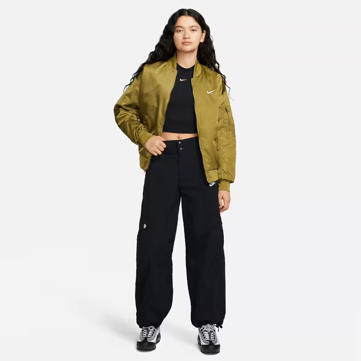 Áo Nike As W NSW VRSTY BMBR JKT ‘Pacific Moss’ DV7877-307 - Ảnh 2