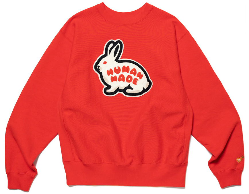 Áo Human Made Rabbit Heavy Weight Sweatshirt ‘Red’ HM25CS044