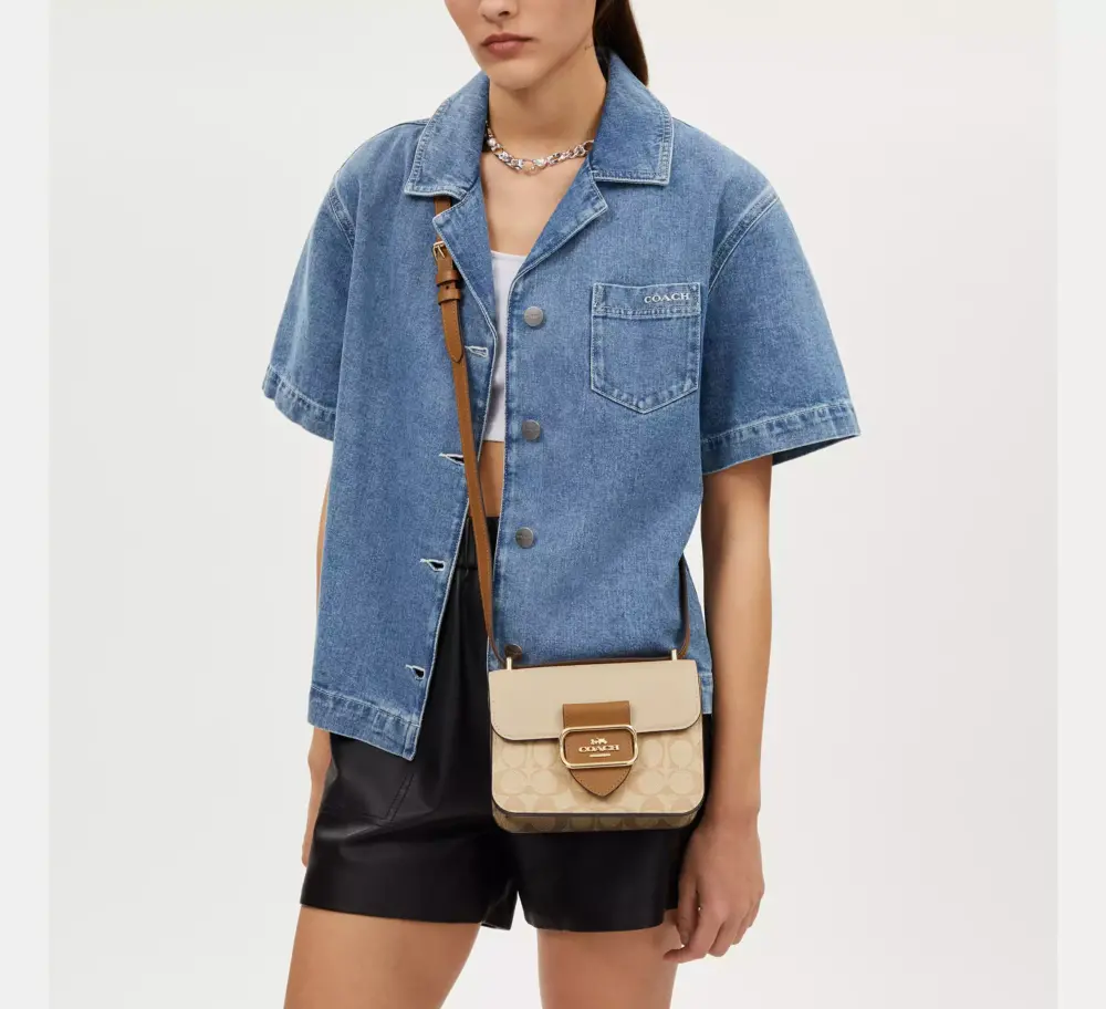 Alternative view of Túi Coach Morgan Square Crossbody Bag In Blocked 'Gold' CR329-IMWQ4