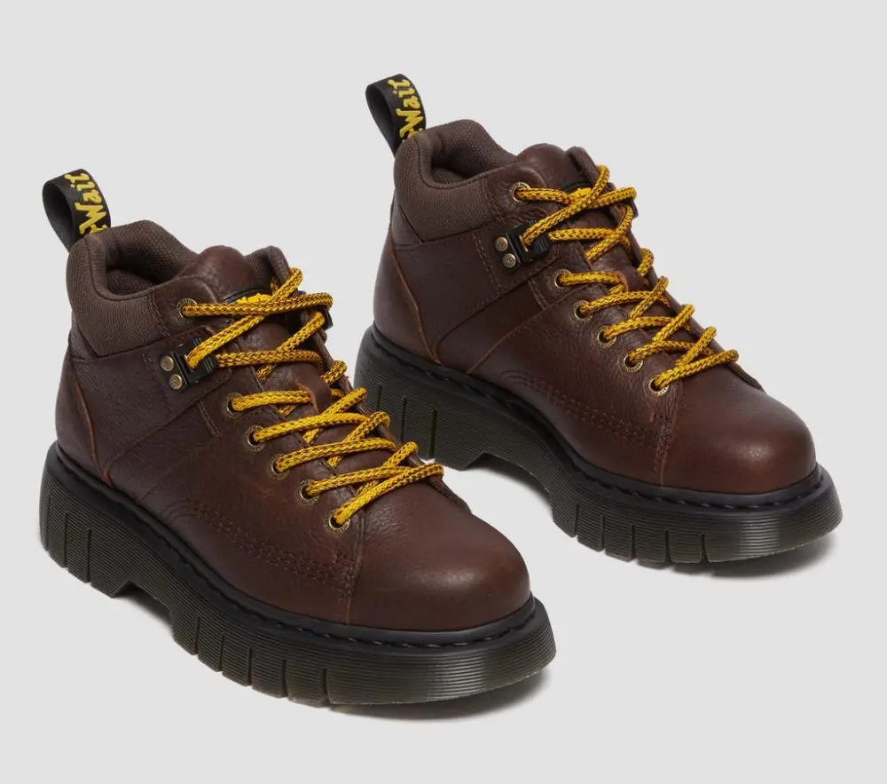 Giày Dr. Martens Woodard Grizzly Leather Low Casual 'Dark Brown' 31045201 - Ảnh 4