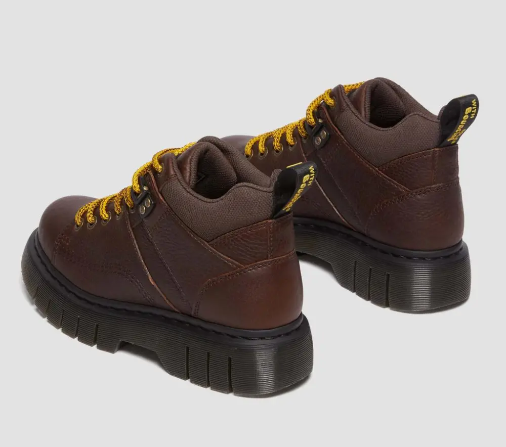 Giày Dr. Martens Woodard Grizzly Leather Low Casual 'Dark Brown' 31045201 - Ảnh 3