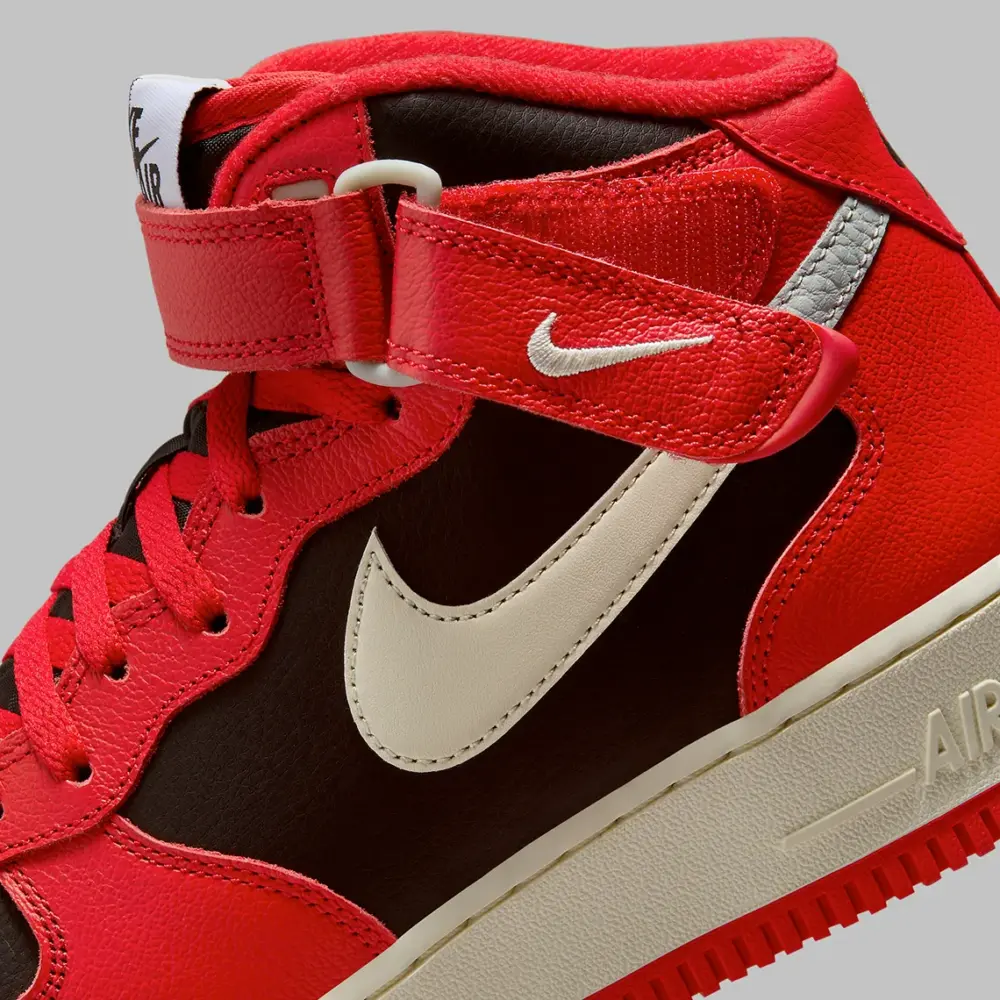 Giày Nike Air Force 1 Mid LV8 ‘Split Black Red’ DZ2554-001 - Ảnh 3
