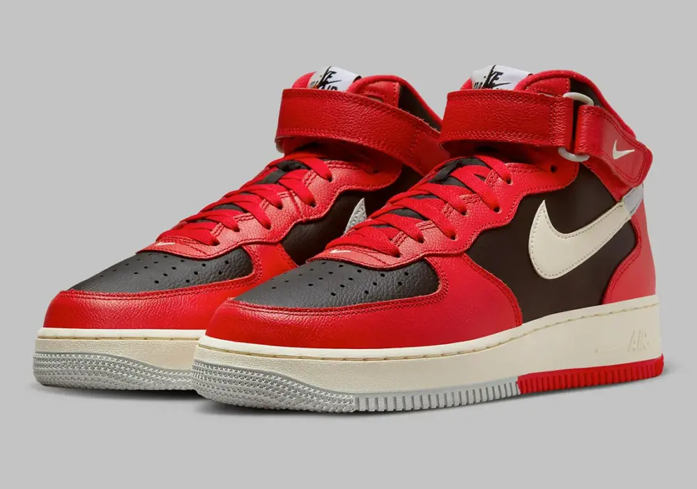 Giày Nike Air Force 1 Mid LV8 ‘Split Black Red’ DZ2554-001 - Ảnh 5