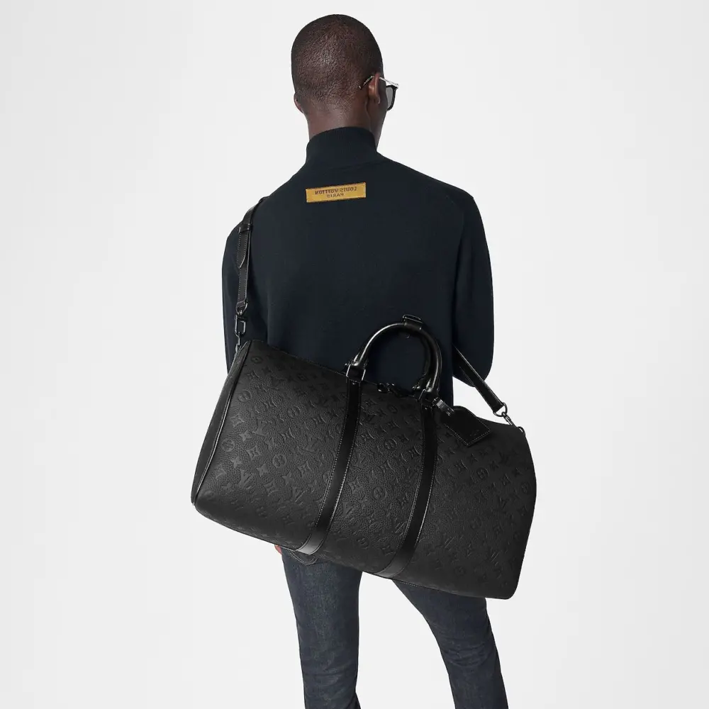 Túi Louis Vuitton Keepall Bandoulière 50 Bag 'Black' M59025 - Ảnh 5