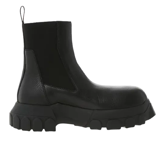 Giày Rick Owens Chunky Black Leather Boots RP02A7881LDE-99