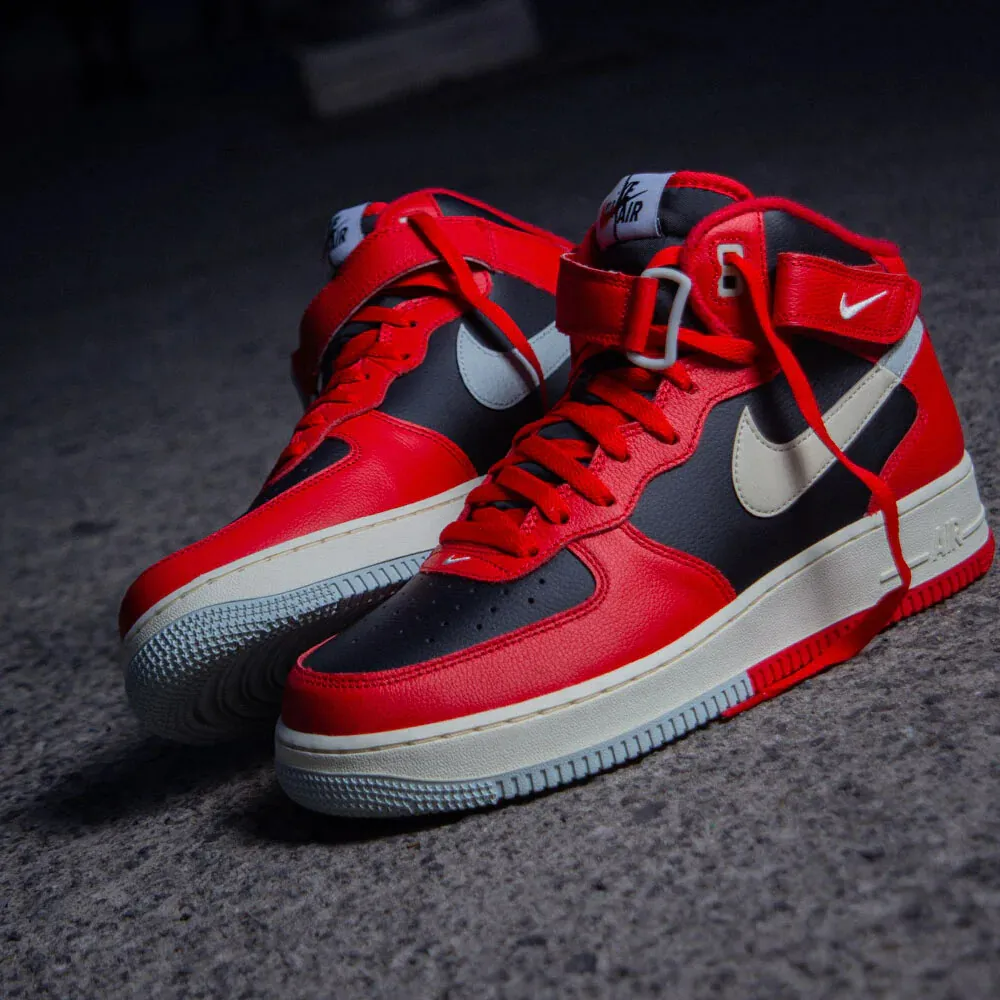 Giày Nike Air Force 1 Mid LV8 ‘Split Black Red’ DZ2554-001 - Ảnh 2