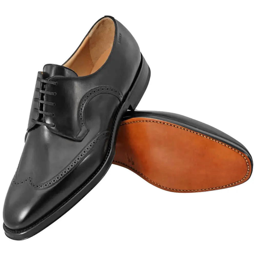 Giày Bally Scanlan Leather Lace-up Brogue Oxford ‘Black’ 6193732 - Ảnh 3