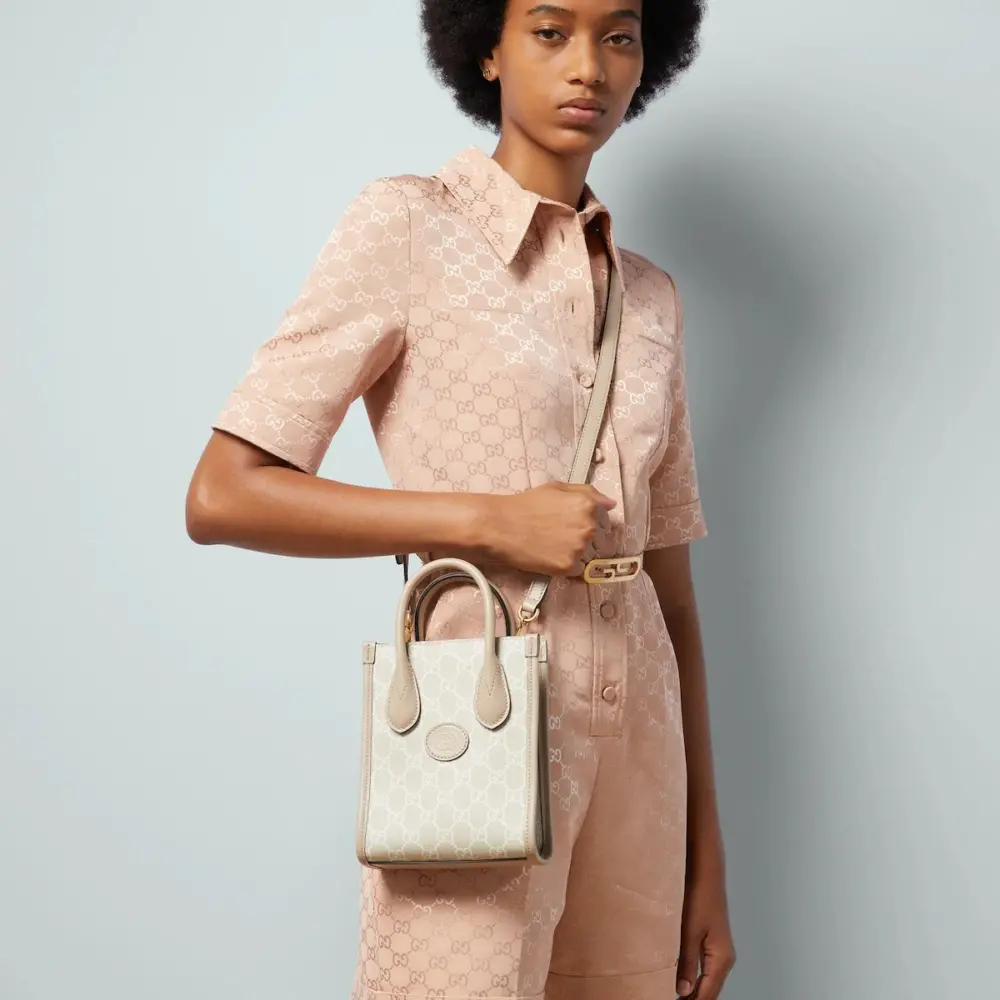 Túi Gucci Mini Tote G ‘Beige White’ 671623-UULBT-9683 - Ảnh 4