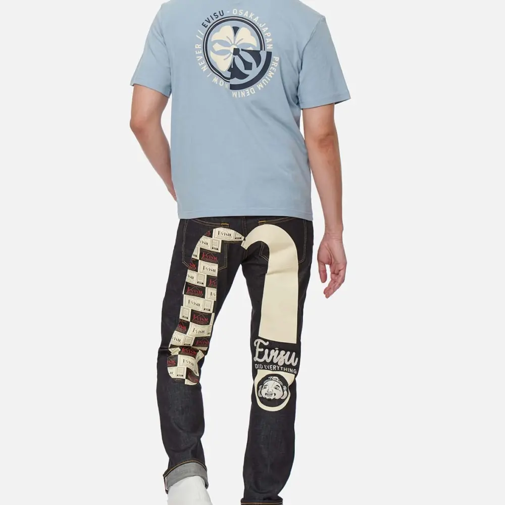 Quần Evisu Label Daicock ‘Blue’ 2ESHTM2JE91217CT - Ảnh 3
