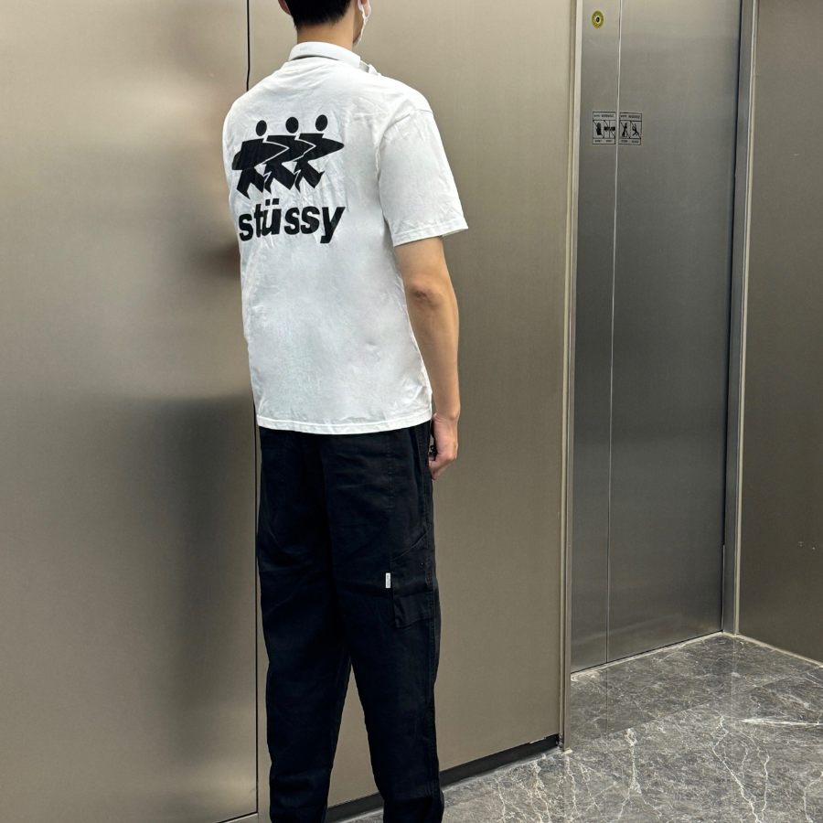 Áo Stussy Surfwalk Pig Dyed Tee ‘White’ 1905063 - Ảnh 2