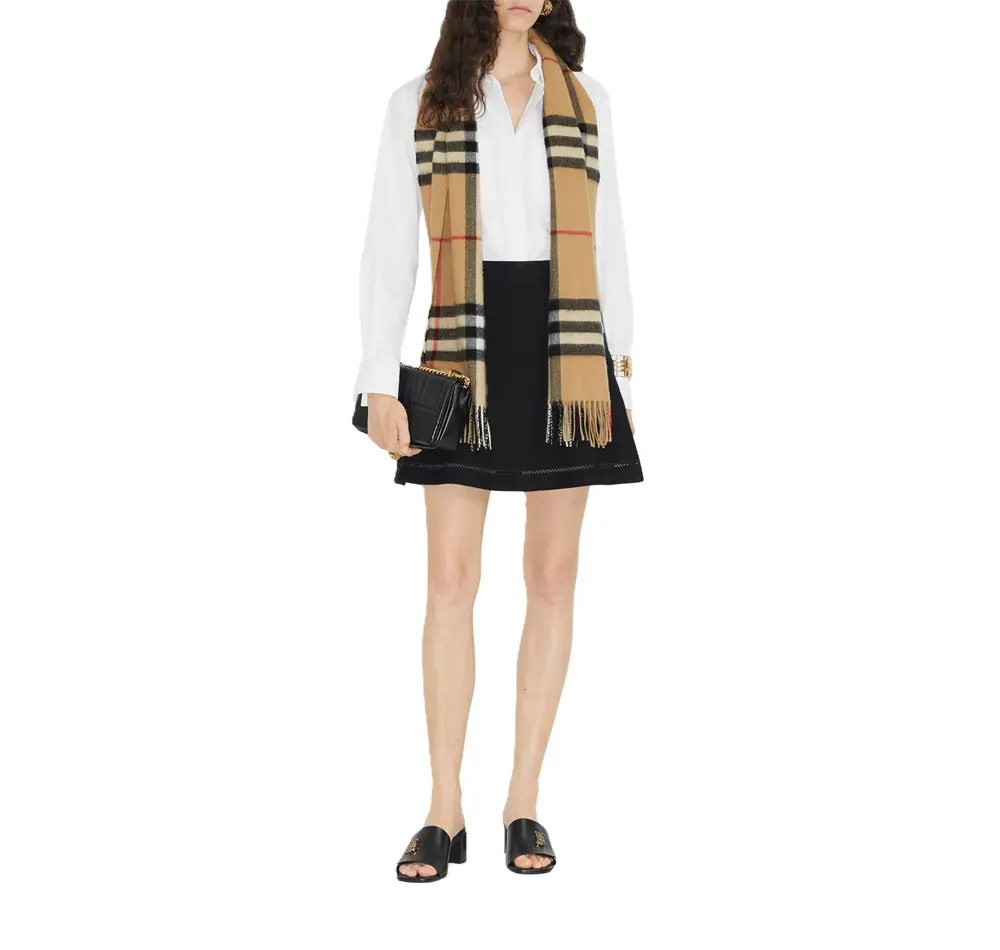 Khăn Burberry Check Cashmere Scarf 'Archive Beige' 80765761 - Ảnh 5