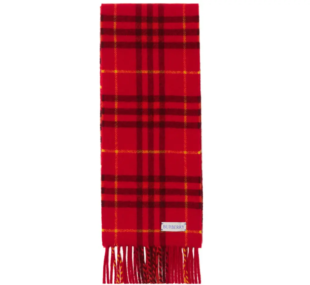 Alternative view of Khăn Burberry Narrow Check Cashmere Scarf 'Currant' 80987221