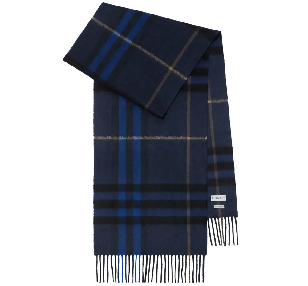Khăn Burberry Check Cashmere Scarf 'Midnight' 81030131