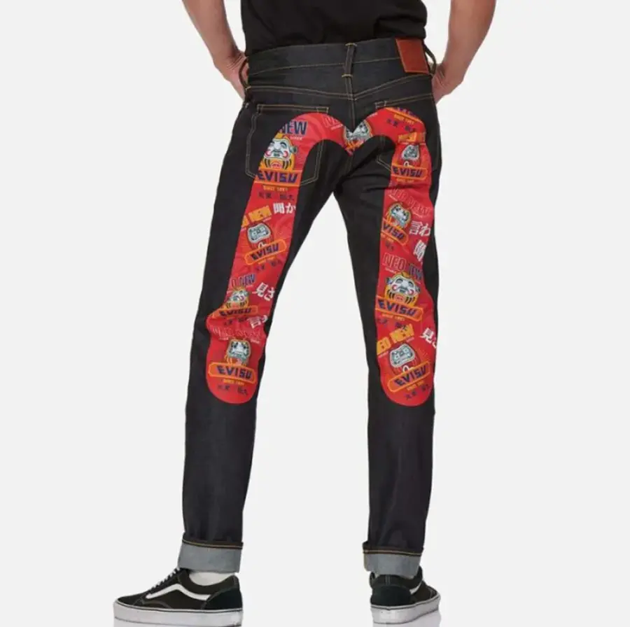 Quần Evisu Jeans Denim ‘Red Blue’ 2EAADM1JE92317CT - Ảnh 3