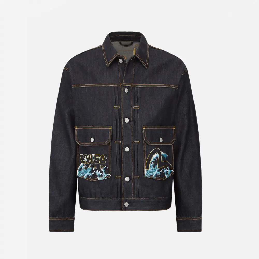 Áo Evisu Allover Godhead ‘Black Blue’ 2EAHTM2DJ703LFCT - Ảnh 3