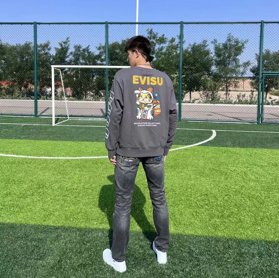 Alternative view of Quần Evisu Embroidered Straight ‘Blue’ 2EAHTM2JE12010CT