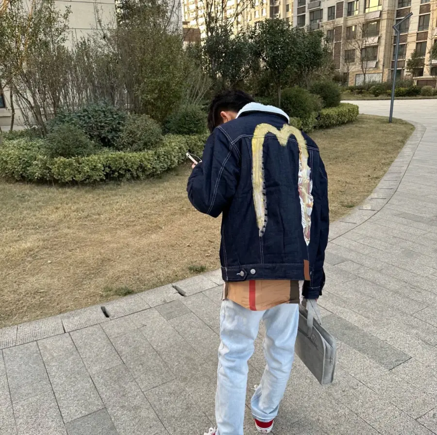 Alternative view of Áo Evisu Embroidered Lapel Denim ‘Blue’ 2EAHTM3DJ1930RXCT