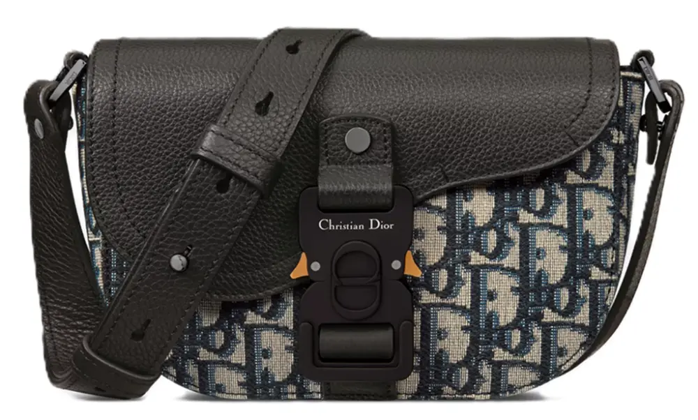 Túi Nam Dior Mini Saddle Flap 'Black Beige' 2ADCA435YKS-H27E