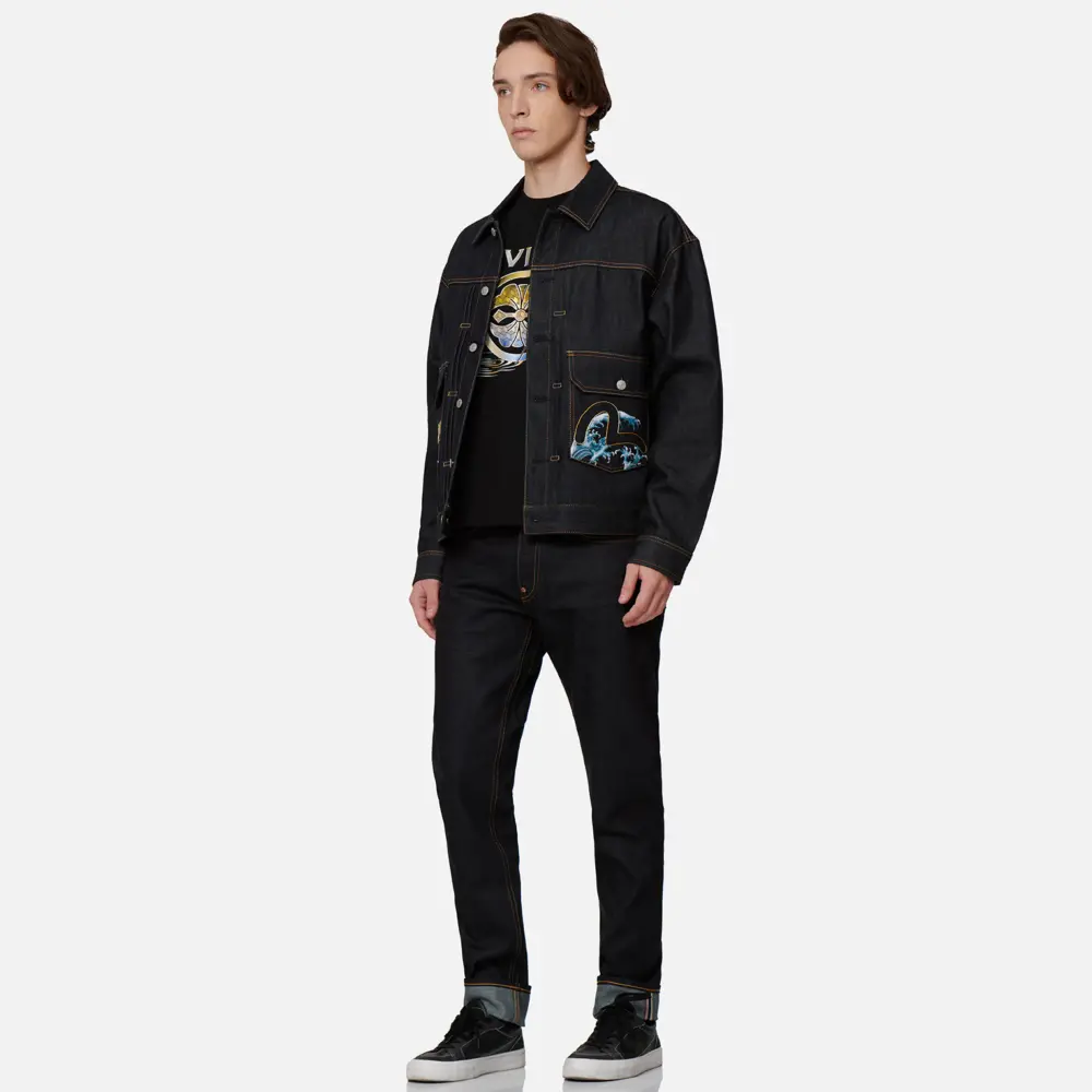 Alternative view of Áo Evisu Allover Godhead ‘Black Blue’ 2EAHTM2DJ703LFCT