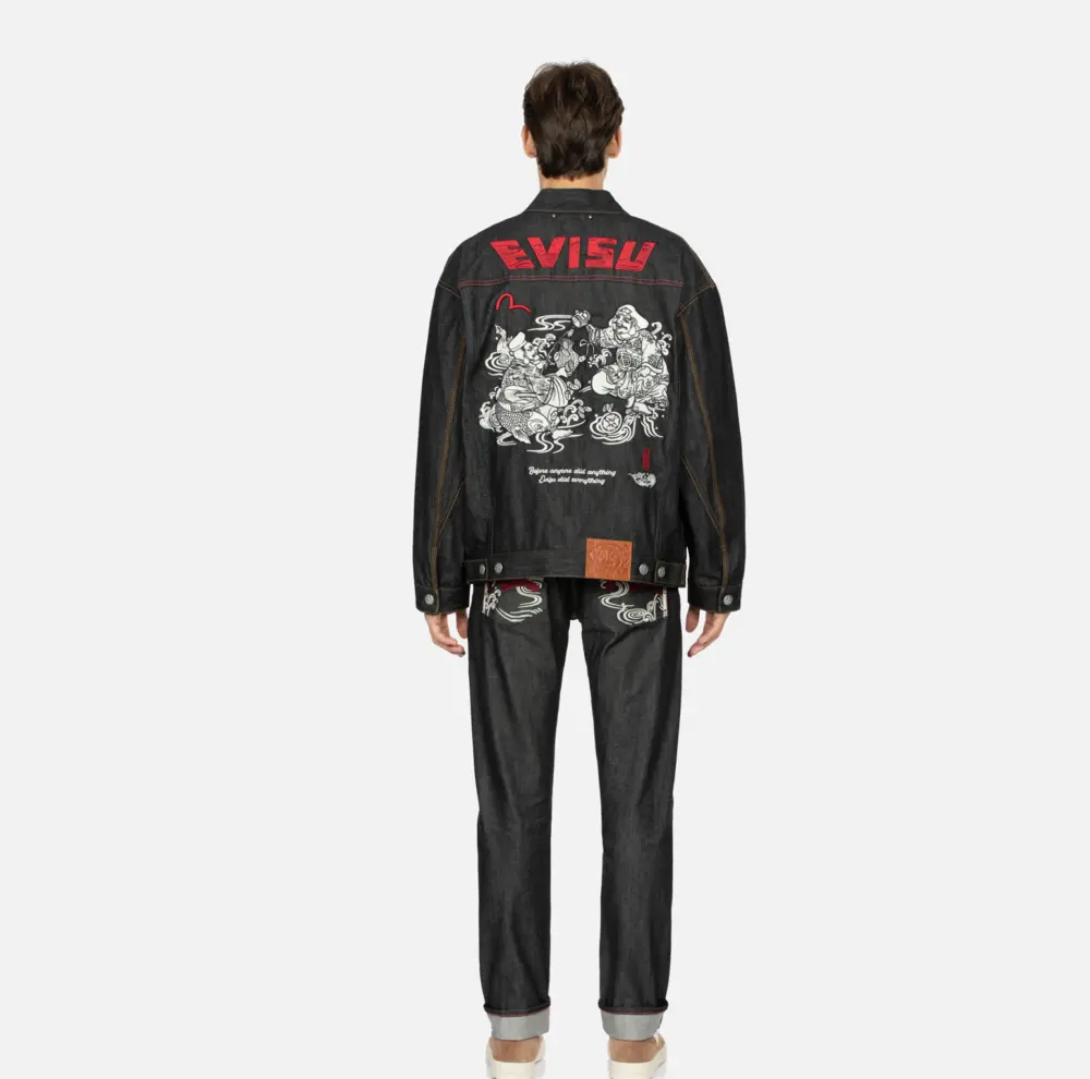 Alternative view of Áo Evisu Two Gods Embroidered ‘Navy’ 2EAHTM3DJ7001LFCS