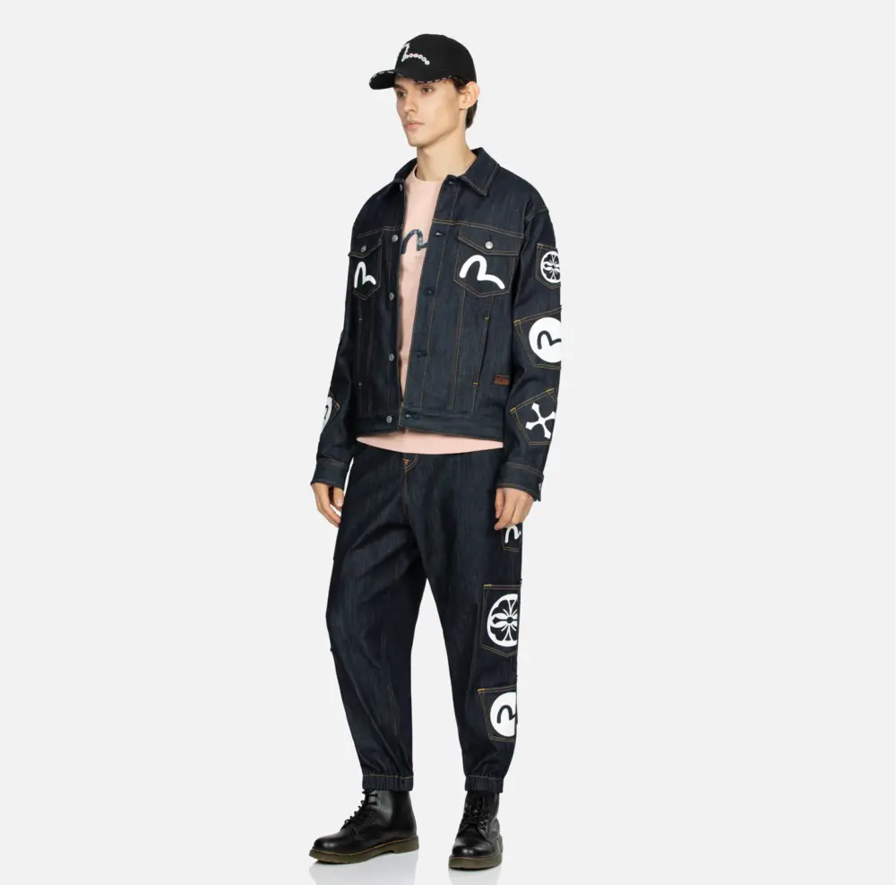 Alternative view of Áo Evisu Multi-Pocket Relax Fit ‘Blue’ 2EAHTM3DJ7004RXCX