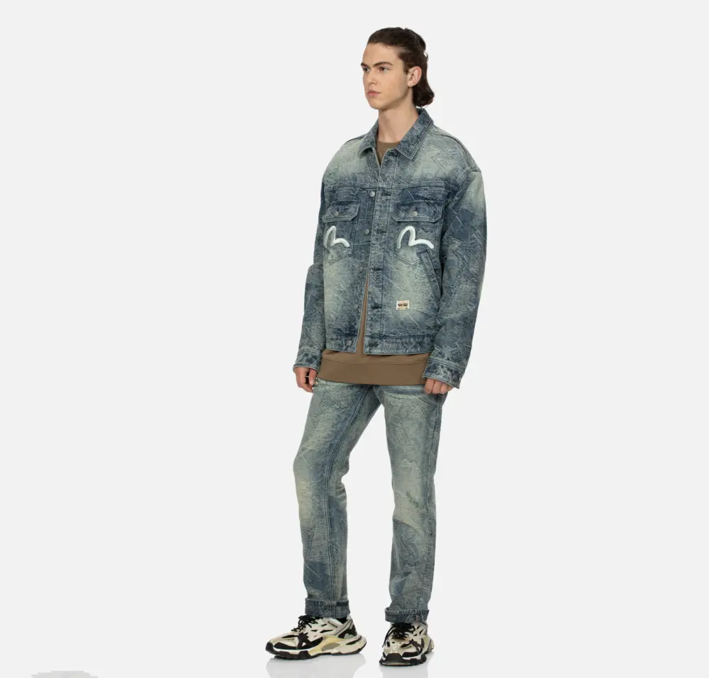Alternative view of Áo Evisu Allover Pocket Seagull ‘Blue’ 2EAHTM4DJ8002LFDN
