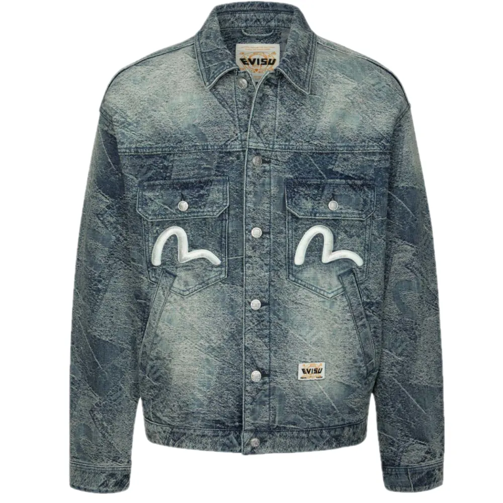 Áo Evisu Allover Pocket Seagull ‘Blue’ 2EAHTM4DJ8002LFDN