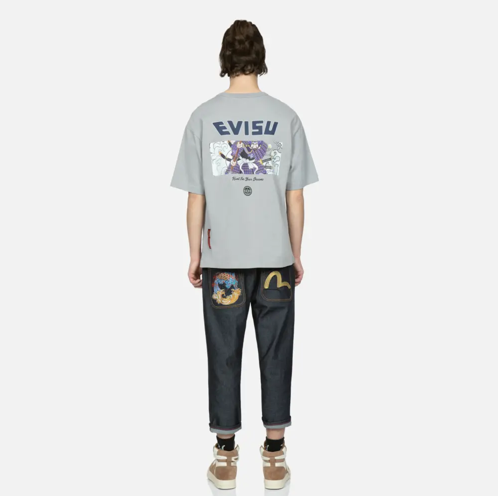 Quần Evisu Dragon-Koi And Seagull ‘Blue’ 2ESHTM3JE16427CX - Ảnh 3
