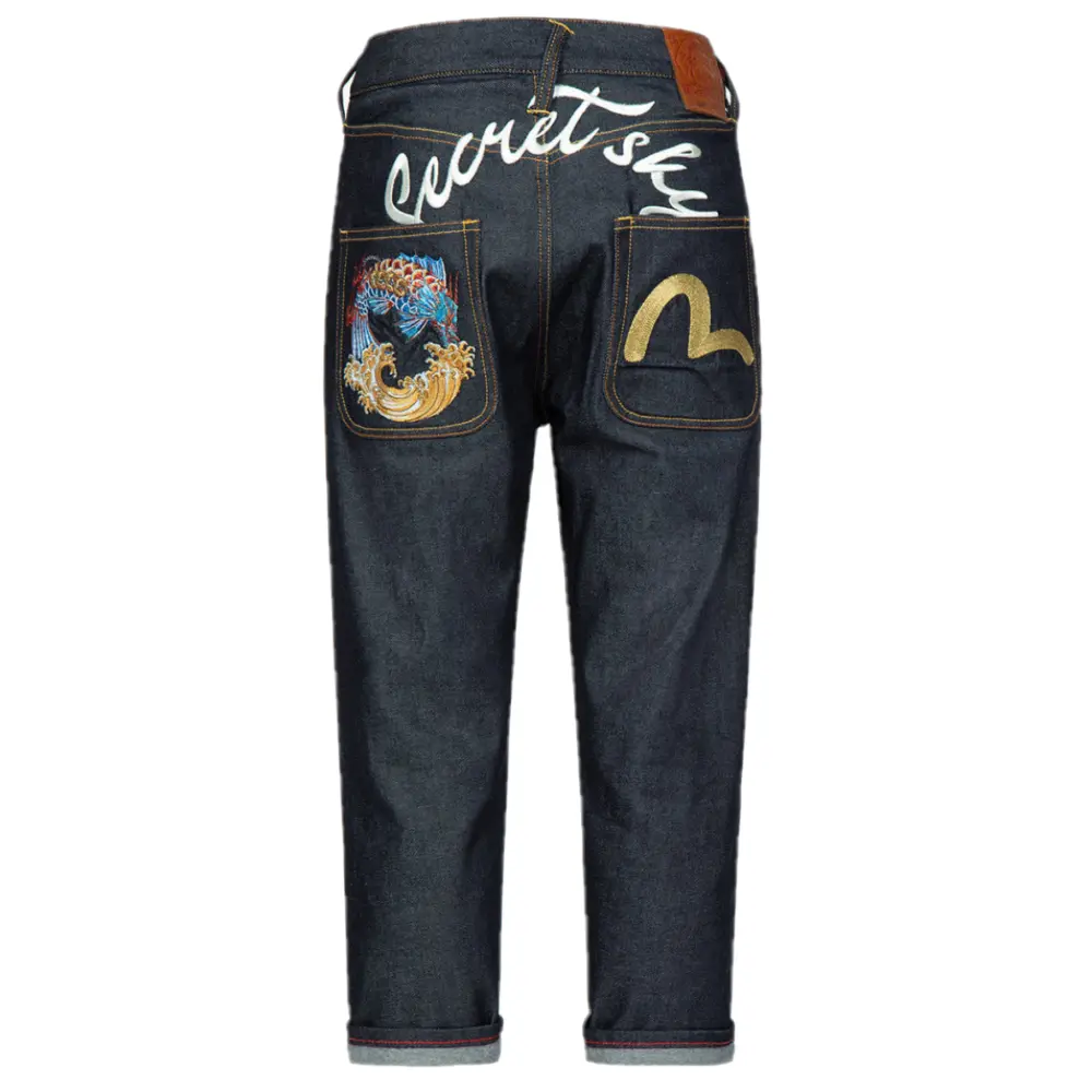 Quần Evisu Dragon-Koi And Seagull ‘Blue’ 2ESHTM3JE16427CX