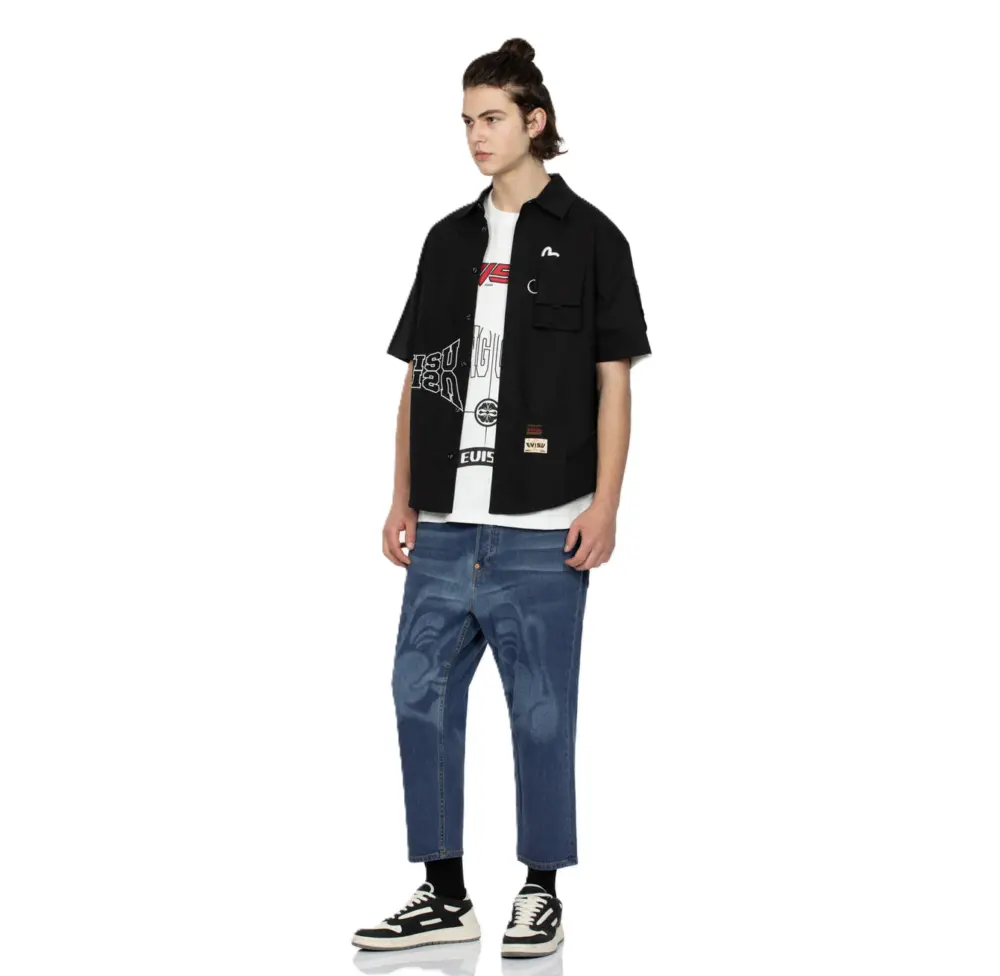 Alternative view of Quần Evisu Stencil Godhead Discharged ‘Blue’ 2ESHTM3JE23127CS