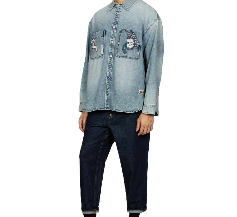 Quần Evisu Seagull And Godhead ‘Dark Blue’ 2ESHTM4JE8023BLDN - Ảnh 2