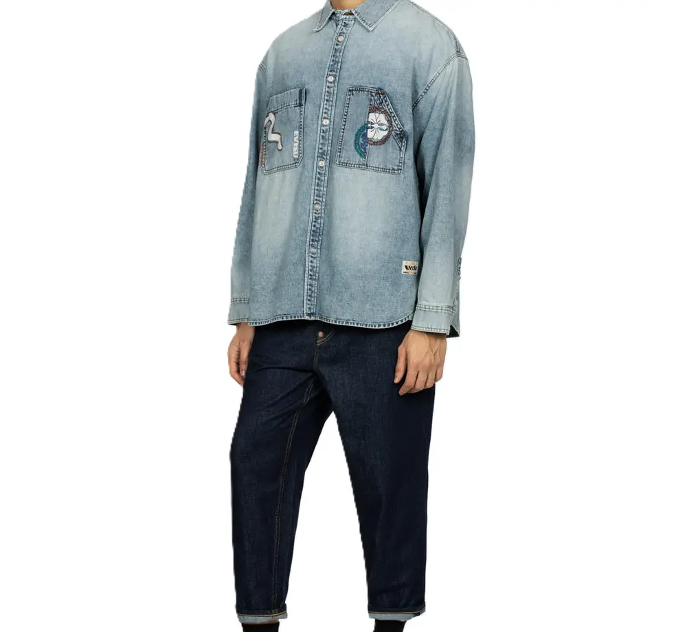 Alternative view of Quần Evisu Seagull And Godhead ‘Dark Blue’ 2ESHTM4JE8023BLDN