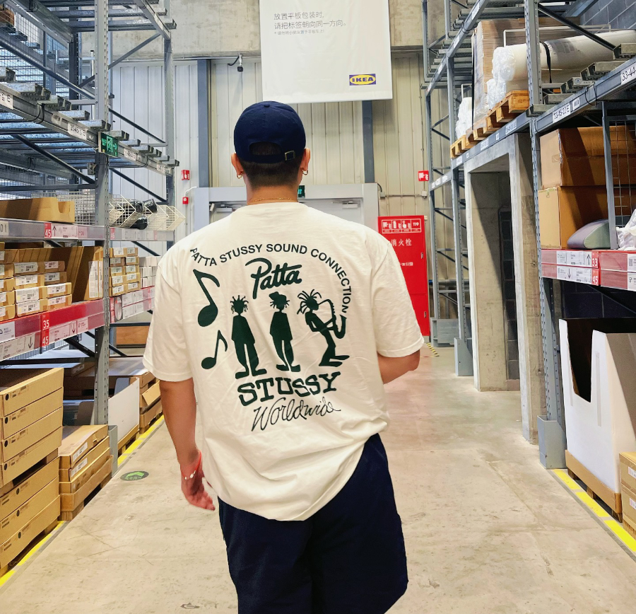 Áo Stussy x Patta Sound Connection Tee ‘White’ 3903843 - Ảnh 3
