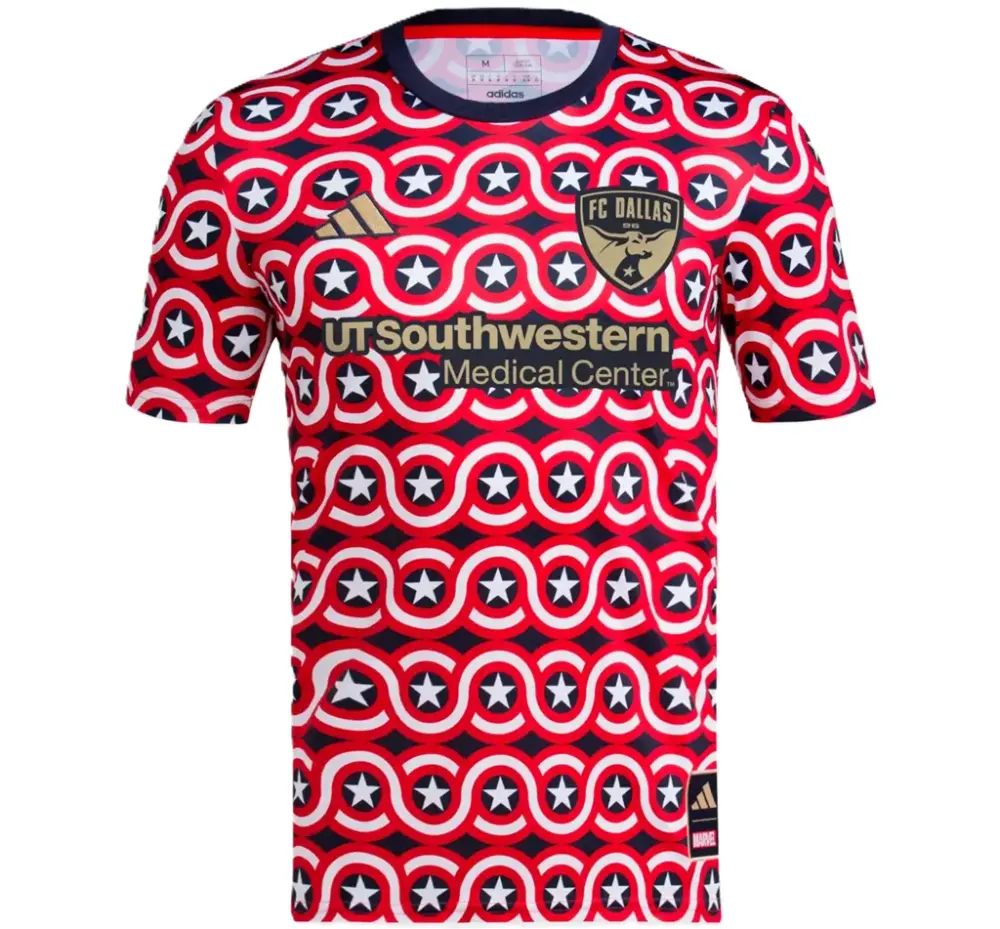 Áo Adidas FC Dallas x Marvel MLS Pre-Match Jersey ‘Red’ IQ4227