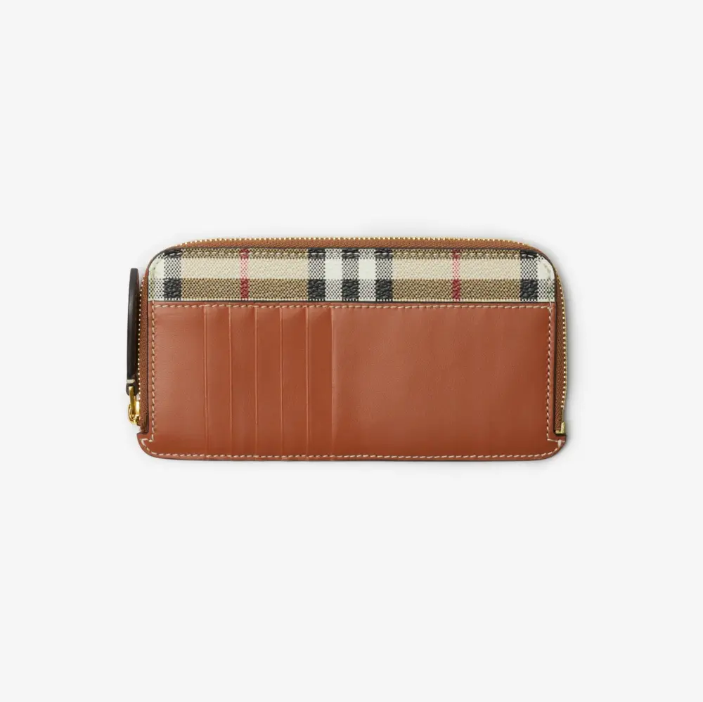 Alternative view of Ví Burberry Large Check Zip Card Case ‘Beige’ 80739781