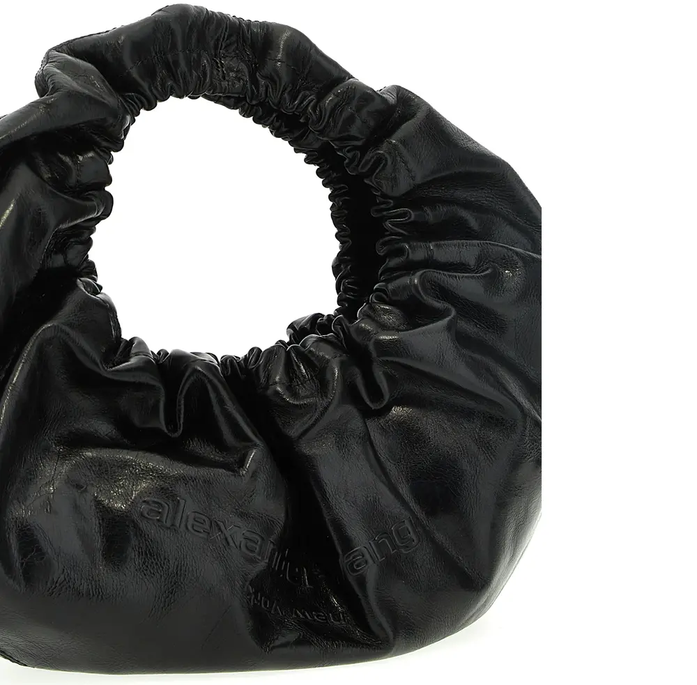 Túi Alexander Wang Crescent Small Handle Bag In Crackle Patent Leather W/Logo 'Black' 20124R31L001 - Ảnh 3