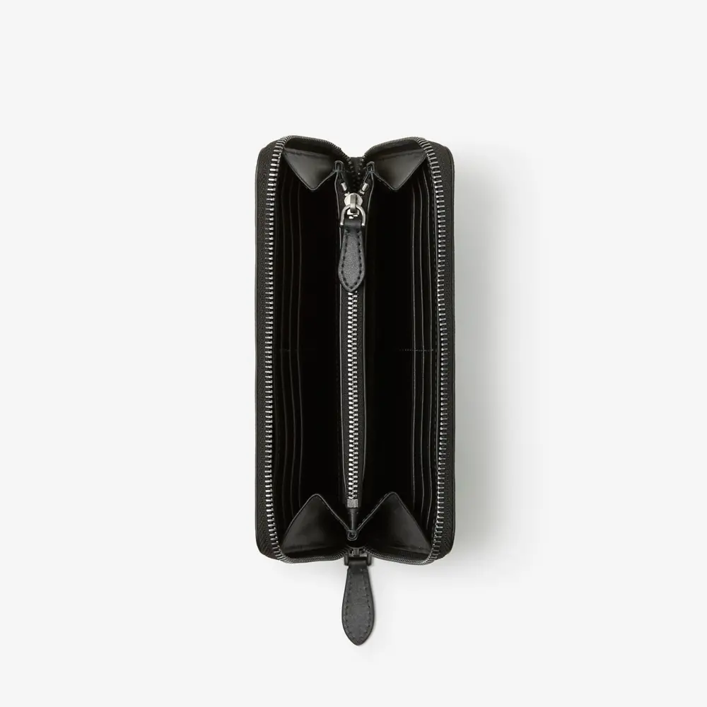 Alternative view of Ví Burberry Check Zip Wallet ‘Charcoal’ 80702541
