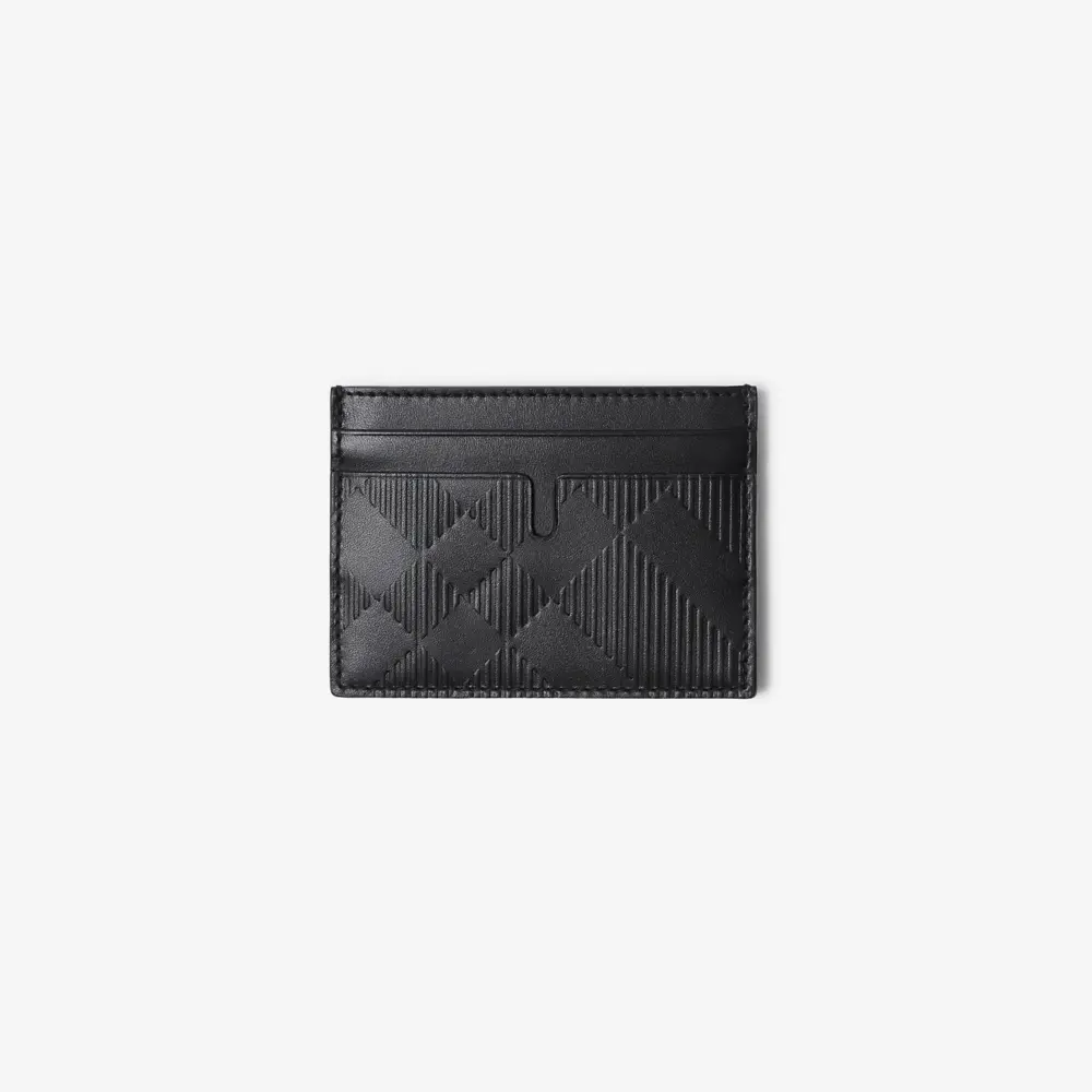 Alternative view of Ví Burberry Embossed Check Card Case ‘Black’ 80783501